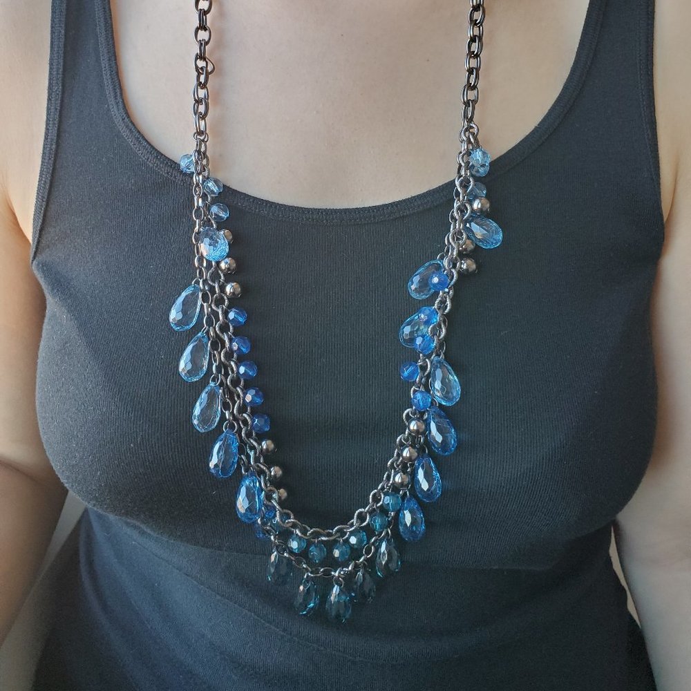 Anthropologie Blue Bead Necklace